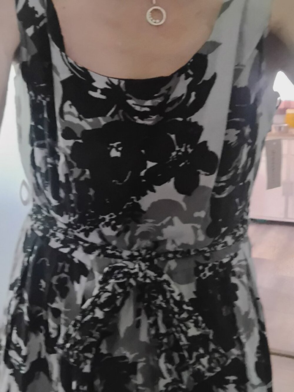 Dress Barn midi dress Black dark gray & lt. gray              Size 10      NWT